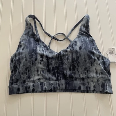 Sujetador deportivo Go-Dry estampado azul marino antiguo acolchado inalámbrico nuevo con etiquetas Foto 1 de 4