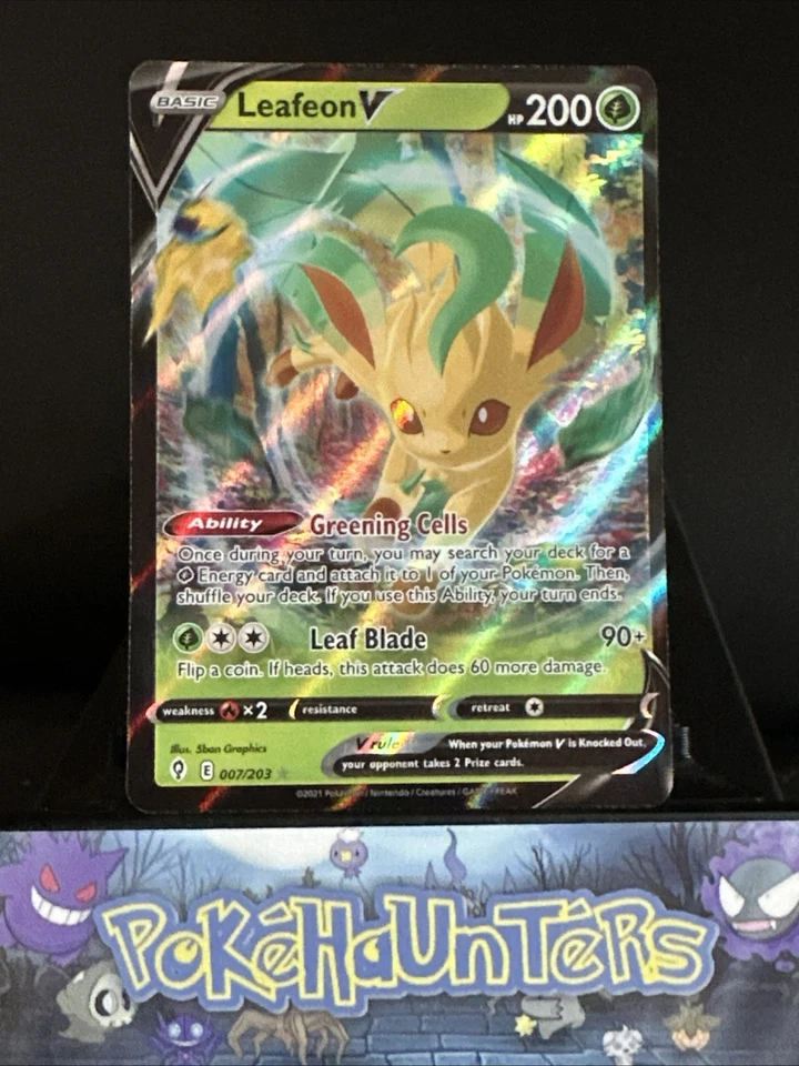 Pokemon Card Leafeon V 007/203 Evolving Skies Holo Ultra Rare NM - Image 1 of 2