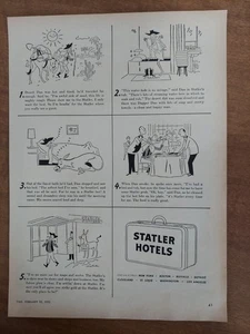 Statler Hotels Desert Dan & Mule Cartoons Happy Customer 1953 Vintage Print Ad - Bild 1 von 1