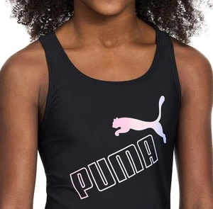 PUMA One-piece swimsuit for girls sizes M with solid logo and crossed back - Picture 1 of 5