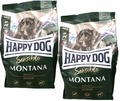 20 kg Happy Dog Sensible Montana Pferd (€ 6,00/kg) Trockenfutter Hund 2 x 10 kg - Bild 1 von 2