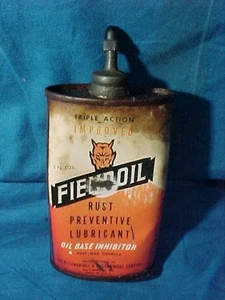 1930er FIEND ÖL 3oz Schmierwaffenöl Werbung DOSE leer mit TEUFEL LOGO - Bild 1 von 2