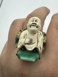 Vintage Unsigned Selro Buddha Ring Size 7 - Picture 1 of 6