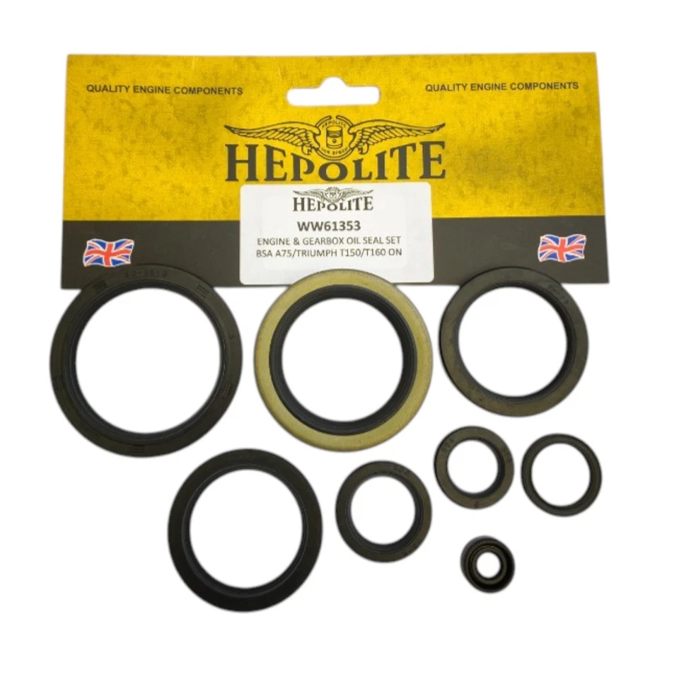 Kit de vedação de óleo para caixa de câmbio de motor Hepolite BSA A75 Rocket Triumph T150 T160 1968-1975 - Imagem 1 de 1