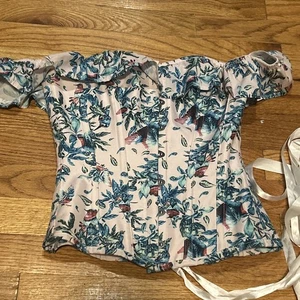 Korsett Story Paradiesvögel Korsett UK Größe 8 US Medium Cold Shoulder Pink - Bild 1 von 4