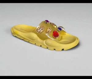 Bamboo Bionic Yellow Jeweled Clear Slide Sandals Size US 8 - Picture 1 of 5