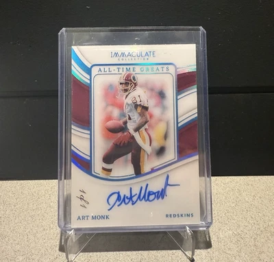 ART MONK 1 of 1 2023 IMMACULATE ALL-TIME GREATS AUTOGRAPH AUTO 1/1 Q5099 - Image 1 of 2