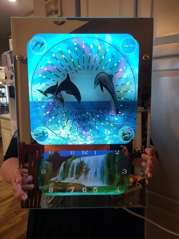 Vintage Chambord Elco Eleco Starburst Light Up Mirror Dolphins Clock 2007 Cover