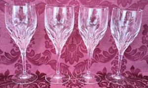 Gorham Diamond Clear Crystal 8-3/8" Water Goblets - Set of 4 - Excellent! - Picture 1 of 3