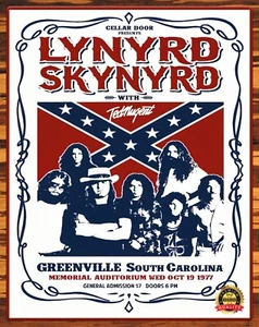 Lynyrd Skynyrd - Tour 1977 - Con Ted Nugent - Letrero de metal 11 x 14 - Imagen 1 de 4