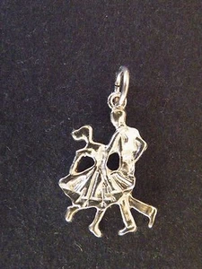 Sterling Silber Ballsaal Tänzer Charm Anhänger  - Bild 1 von 2