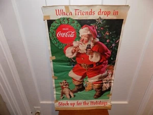 Vintage Coca Cola Store Advertising Poster With cardboard backer - Picture 1 of 5