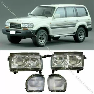 Headlights Headlamps OE replace Kit For Toyota Land Cruiser FJ80 LC80 1991-1997 - Bild 1 von 5
