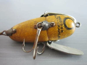 VINTAGE HEDDON CRAZY CRAWLER WOOD CK. HARDWARE - Picture 1 of 3