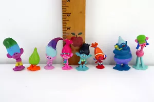 Lot of 8 Trolls 2" Mini Figures Dreamworks DWA PVC Cake Toppers Toys - Picture 1 of 4
