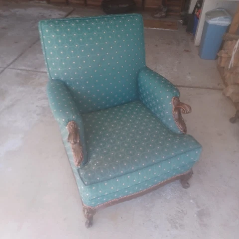 Vintage Upholsteted Accent ArmChair Arm Chair (Reupholstered) Cover