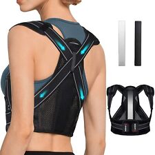 Posture Corrector Adjustable Breathable Back Brace w/ Replaceable Support Plates