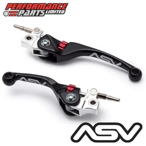 ASV F4 Black Adjustable Levers Short Brake + Long Clutch for KTM 65 SX 2024 - Picture 1 of 10