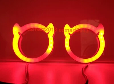 2pcs Chasing RGB OX Horn Demon Devil Halo Turn Signal Dream color Flash DRL lamp - Image 1 of 4