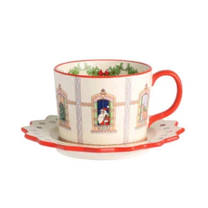 Taza de té y platillo para casa de muñecas de Navidad Cath Kidston - Imagen 1 de 1