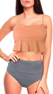 Z-18473-B24-1470/1469) BIKINI MUJER PULPO RECORTADO TOP CINTURA ALTA SLIP TALLA 34 - Imagen 1 de 1