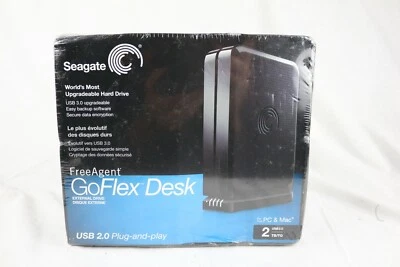 Seagate FreeAgent Go Flex Desk 2TB External Hardrive USB 2.0 NEW - Image 1 of 3