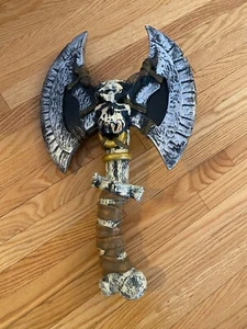 halloween double-bladed skull w horns axe costume he-man motu thor weapon sword - Picture 1 of 8