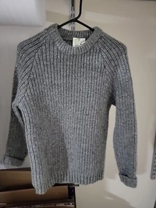 Quill Knit 100% Wool Made In Ireland Sweater Grey - Picture 1 of 8