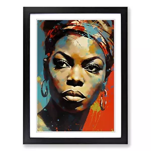 Nina Simone espressionismo stampa arte da parete tela incorniciata immagine decorazione poster - Foto 1 di 8