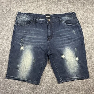 Pantalones cortos de mezclilla William Rast Legacy azules para hombre 36 elásticos desgastados Foto 1 de 4