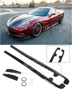 EOS para 05-13 Corvette C6 Base | ZR1 NEGRO BRILLANTE Faldas laterales Par de paneles Rocker - Imagen 1 de 12
