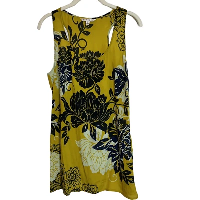 Camiseta sin mangas Cabi para mujer mezcla de seda Bali floral talla pequeña estilo 286 negra mostaza Foto 1 de 4