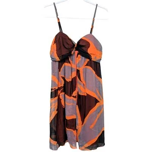 NWT Francesca's Criss Cross Halter tunic dress sz L Orange Floral - Picture 1 of 6