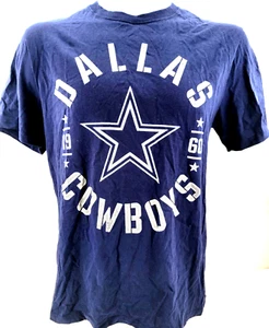 NEW Dallas Cowboys Authentic NFL Apparel Crew Neck Short Sleeve Navy Shirt Men L - Picture 1 of 9