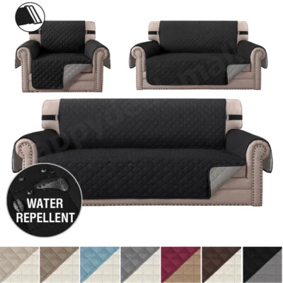 Quilted Sofa Cover Water Resistant Furniture Pet Protector Throw Sofa Slip Cover - Image 1 of 4