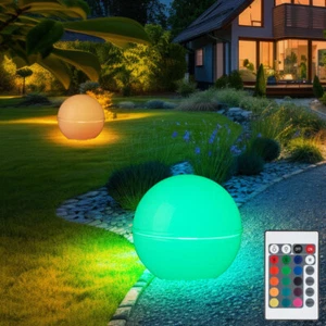 Kugelleuchte Stecklampe Außenleuchte Fernbedienung RGB LED dimmbar Kabel 5m 2x - Bild 1 von 12