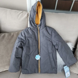 Boys Whales Tail Outerwear Hooded Gray Puffer Jacket Size 4 - Picture 1 of 2