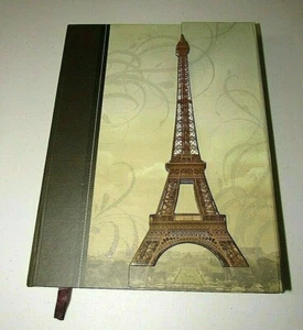 RETRO ROMANTIC PARIS EIFFEL TOWER 3D DIE-CUT BI-FOLD HARDCOVER JOURNAL - Picture 1 of 7
