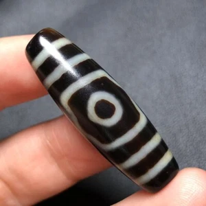 Energy Tibetan Old Agate 3eye Totem dZi Bead Amulet11.8*37.8mmN028 - Picture 1 of 8