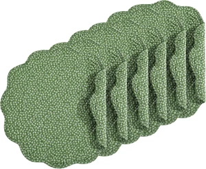 Quilted Placemats Set of 6 Washable round Placemats for Kitchen Table-100% Cotto - Picture 1 of 8
