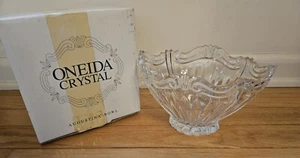 Augustina Oneida Crystal Oval Bowl Germany 7-1/2" Discontinued Pattern - Picture 1 of 2