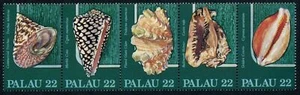 Palau 104-108a strip, MNH. Michel 149-153. Sea Shells 1986. - Picture 1 of 1