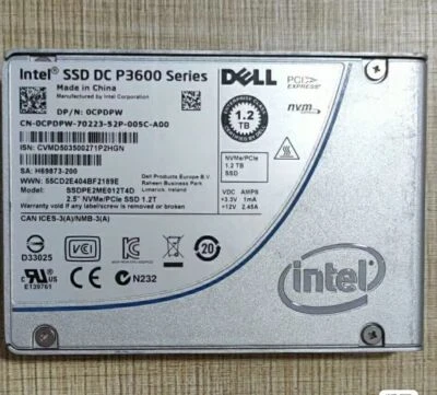 1.2TB P3600 Intel SSD NVME Server SSDPE2ME012T4D U.2 Solid State Drive 0CPDPW - Image 1 of 3