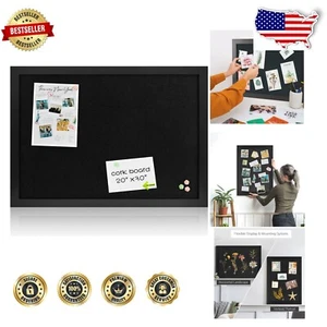 Versatile 30" x 20" Wall-Mounted Cork Board with Pushpins - Organizes Your Ideas - Picture 1 of 10
