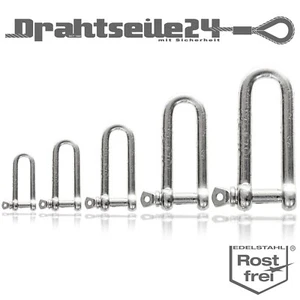 Edelstahl Schäkel Schekel Lang M4 M5 M6 M8 M10 Seewasserfest V4A AISI 316 - Bild 1 von 13