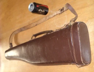 [CUSTOM HANDMADE] LEATHER 29.5" LENGTH RIFLE GUN CASE, VINTAGE / NEEDS REPAIRS - Picture 1 of 14