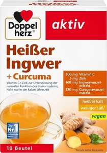 Doppelherz Heißer Ingwer und Curcuma - heiß und kalt - vegan - 10 Beutel - Bild 1 von 4