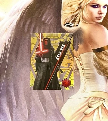 KYLO REN ADAM DRIVER 2016 TOPPS STAR WARS HIGH TEK GOLD RAINBOW FOIL SP /50 RARE - Image 1 of 3