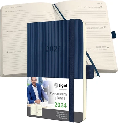 C2433 Conceptum Agenda Settimanale 2024, Circa A6, Blu Scuro, Copertina Flessibi - Immagine 1 di 4