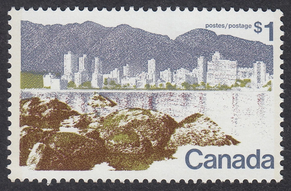 HB Variety = VANCOUVER = Landscape definitives = Canada 1973 #599i, HB, mnh Foto 1 de 1
